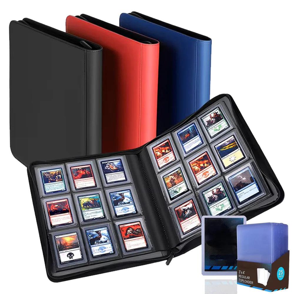 Toploader Binder Holds 252+ Top Loaders 9 Pocket Top Loader Binders for 3" X 4" Rigid Card Holders for MTG TCG Sport Cards