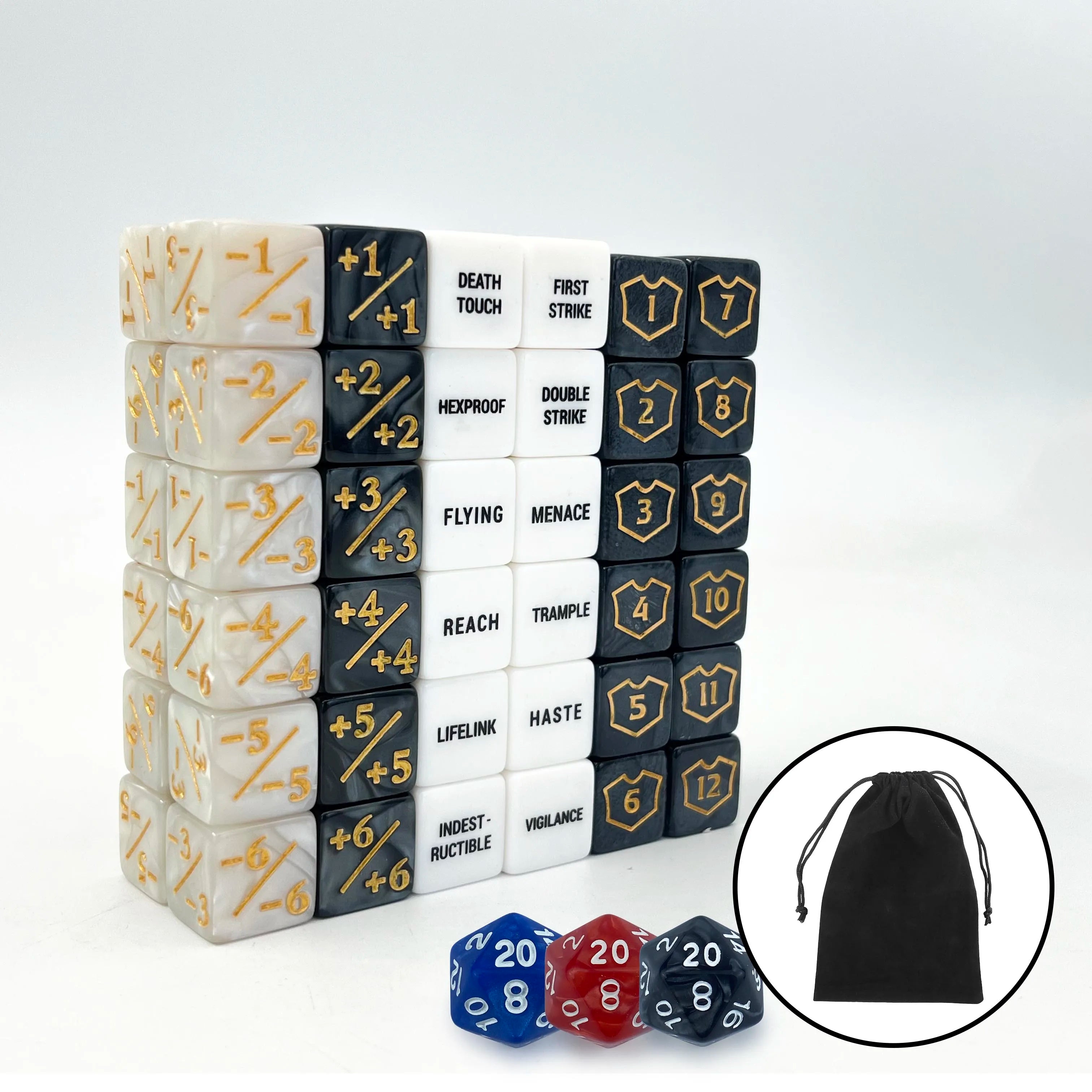 75Pcs Abilities Keywords Counters Creature Stats Buff Tokens Dice Set for MTG TCG Card Games Accessories