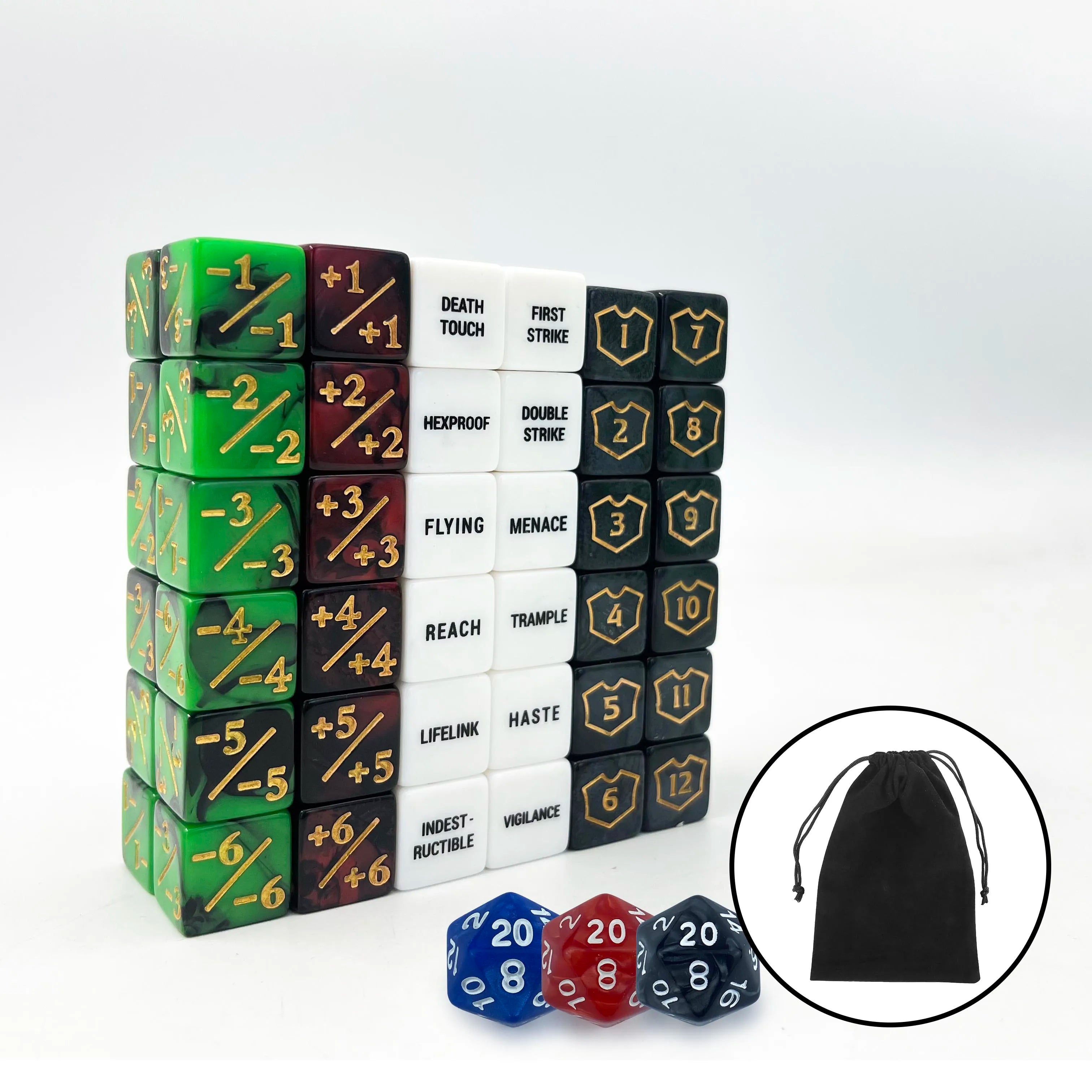 75Pcs Abilities Keywords Counters Creature Stats Buff Tokens Dice Set for MTG TCG Card Games Accessories