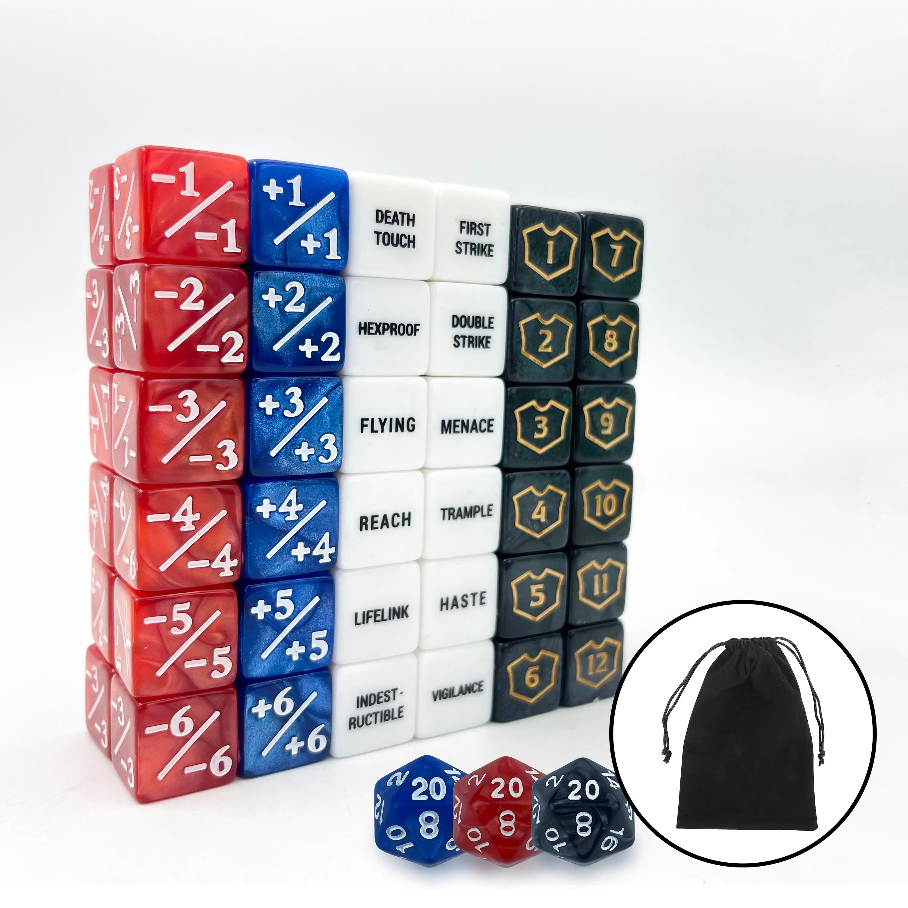 75Pcs Abilities Keywords Counters Creature Stats Buff Tokens Dice Set for MTG TCG Card Games Accessories