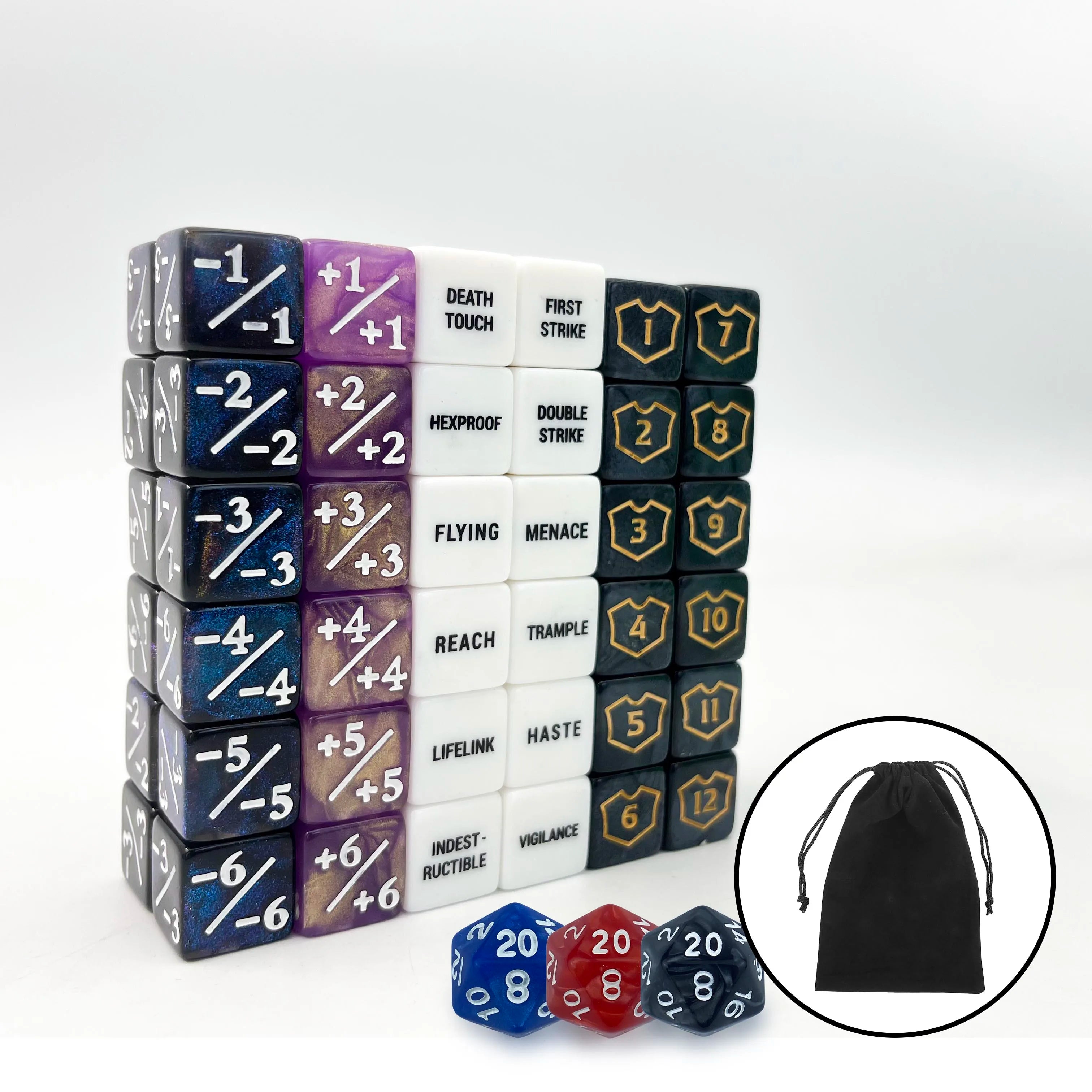 75Pcs Abilities Keywords Counters Creature Stats Buff Tokens Dice Set for MTG TCG Card Games Accessories