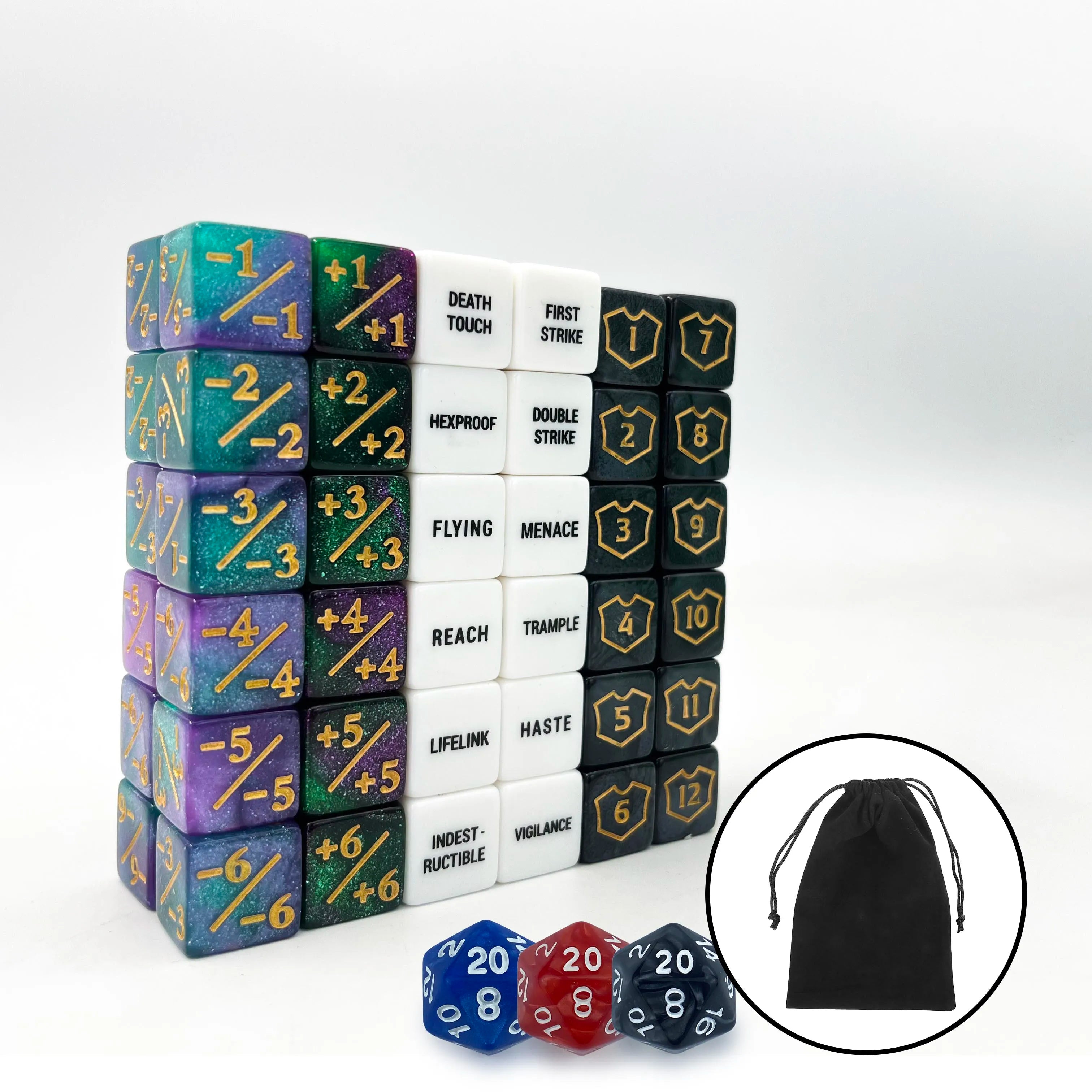 75Pcs Abilities Keywords Counters Creature Stats Buff Tokens Dice Set for MTG TCG Card Games Accessories